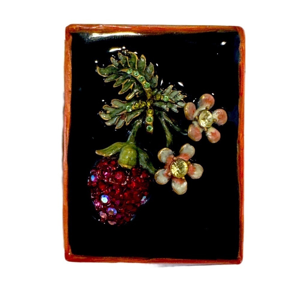 Jay Strongwater Mini Brass Enamel Foldable 2 Photo frame with Swarovski Jewels